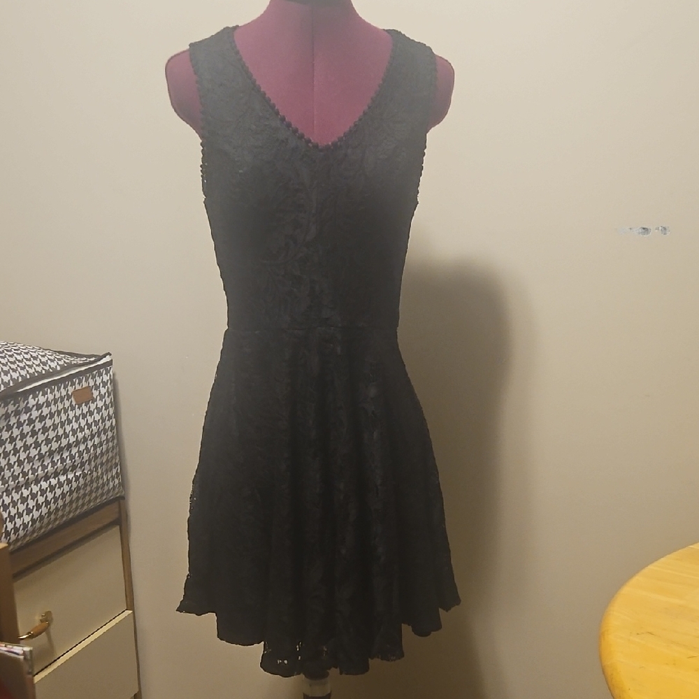 Francesca's Collections Black Lace Mini Dress